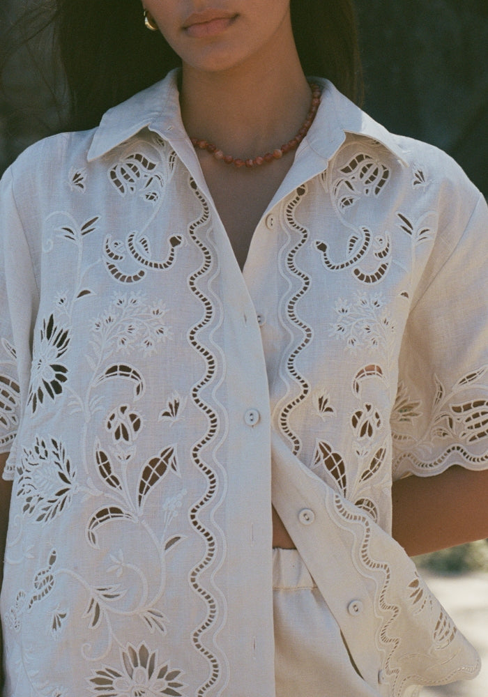 SOLEIL SOLEIL Darcy Shirt - Serpentine Broderie 