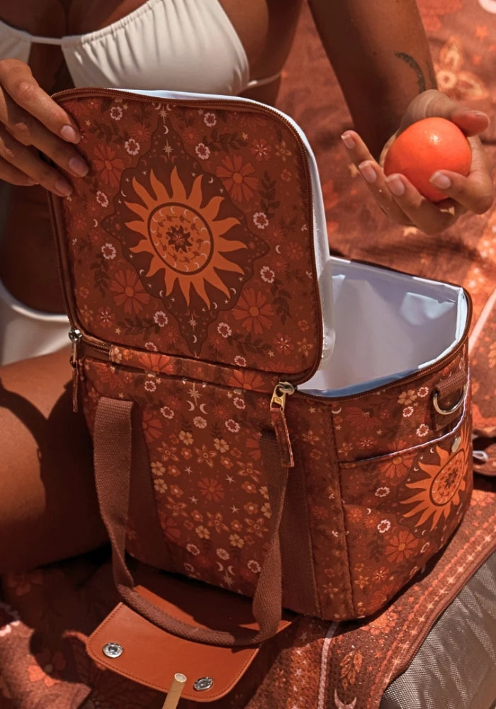 SOMMERSIDE Boho Sun Brown Mini Cooler