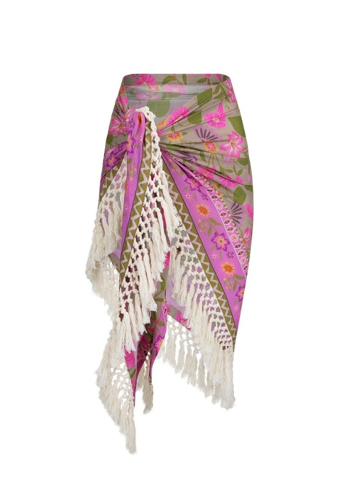 SPELL Goldie Tassel Sarong - Desert Rose