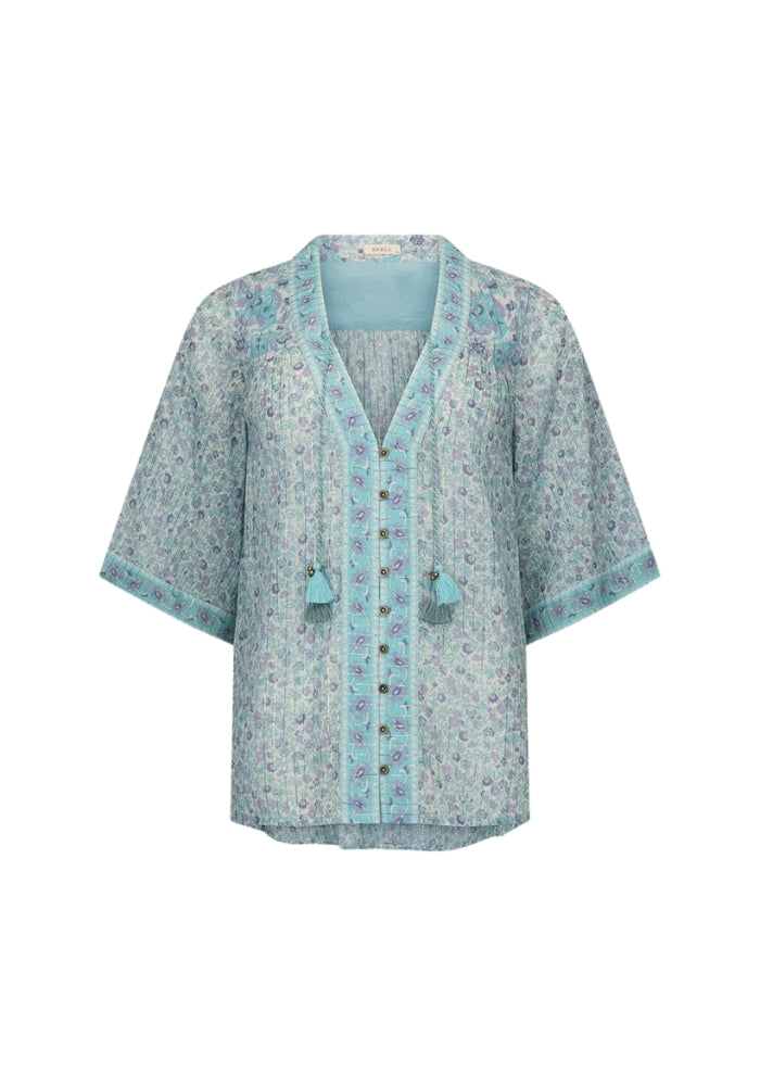 SPELL Little Bird Flutter Sleeve Blouse - Sky