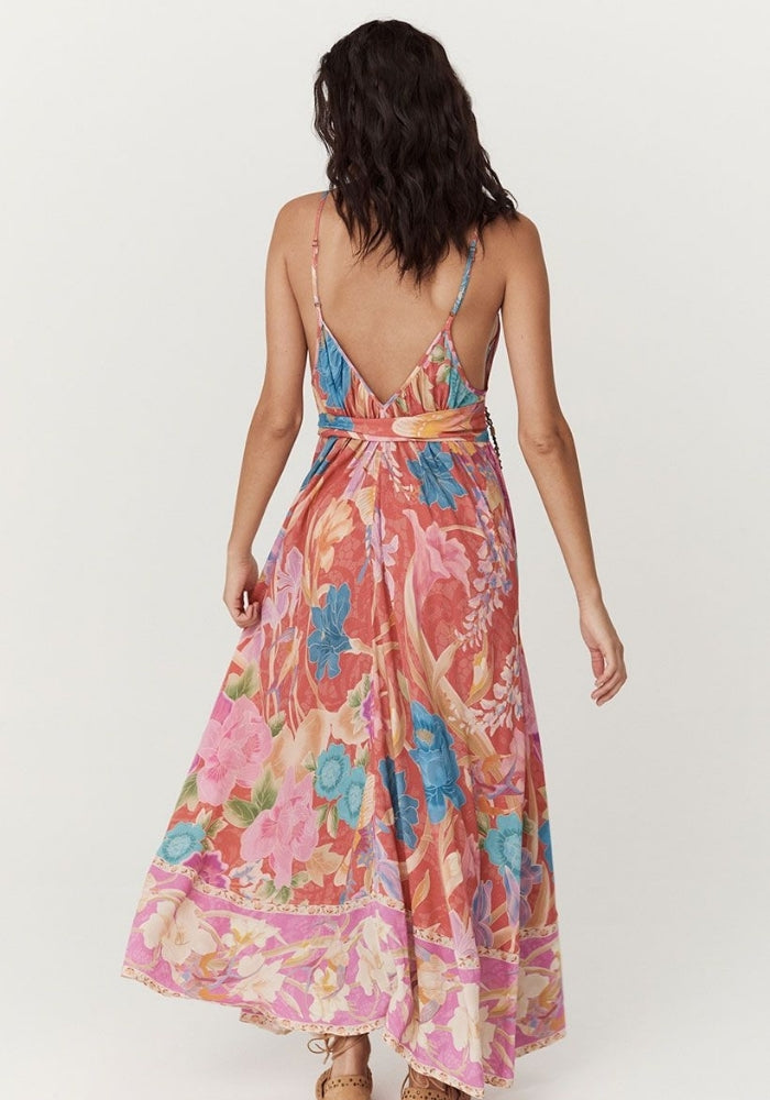 SPELL Painters Garden Strappy Maxi Dress - Crimson