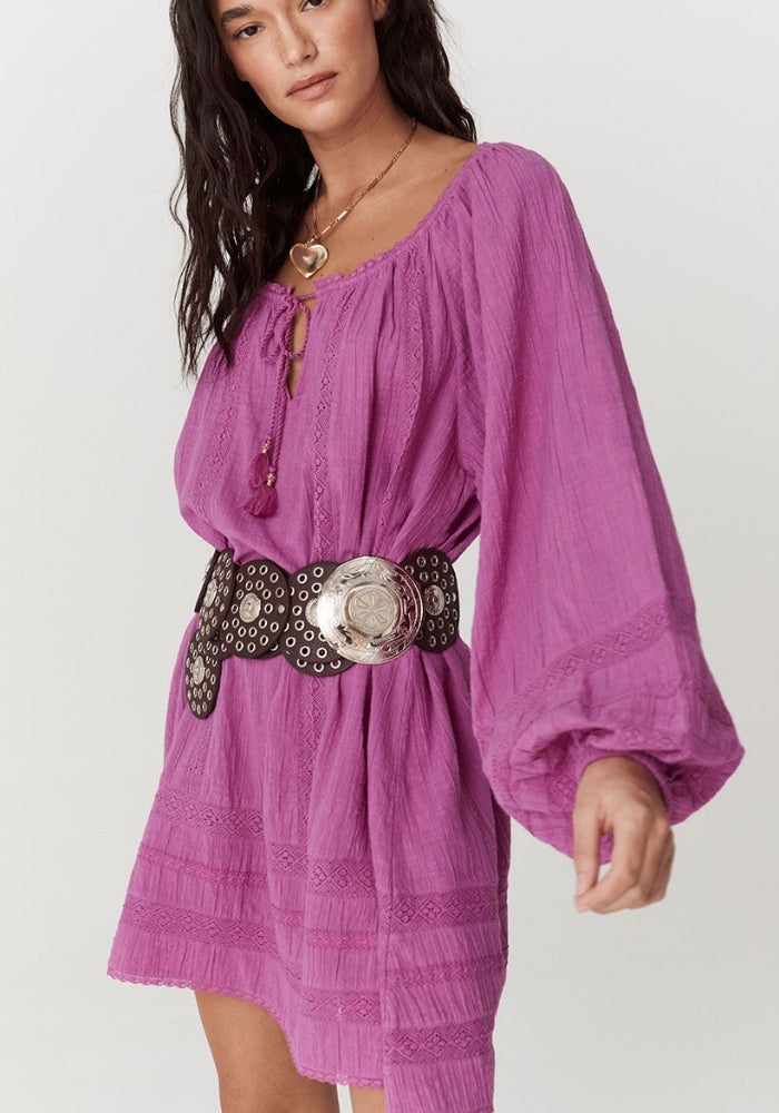 SPELL Serendipity Lace Tunic Dress - Orchid