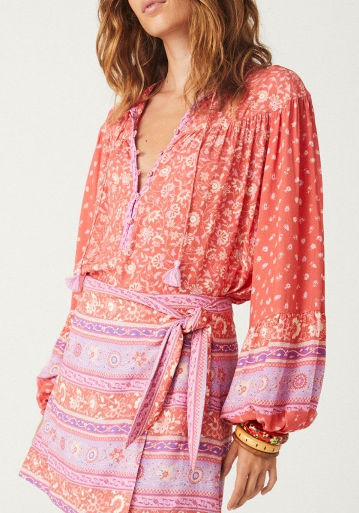 SPELL Sunshine Bandit Blouse - Cayenne