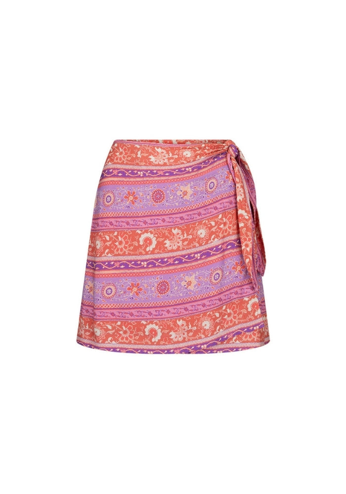 SPELL Sunshine Bandit Wrap Mini Skirt - Cayenne