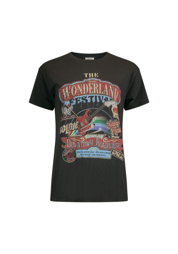 SPELL Wonderland Biker Tee - Charcoal