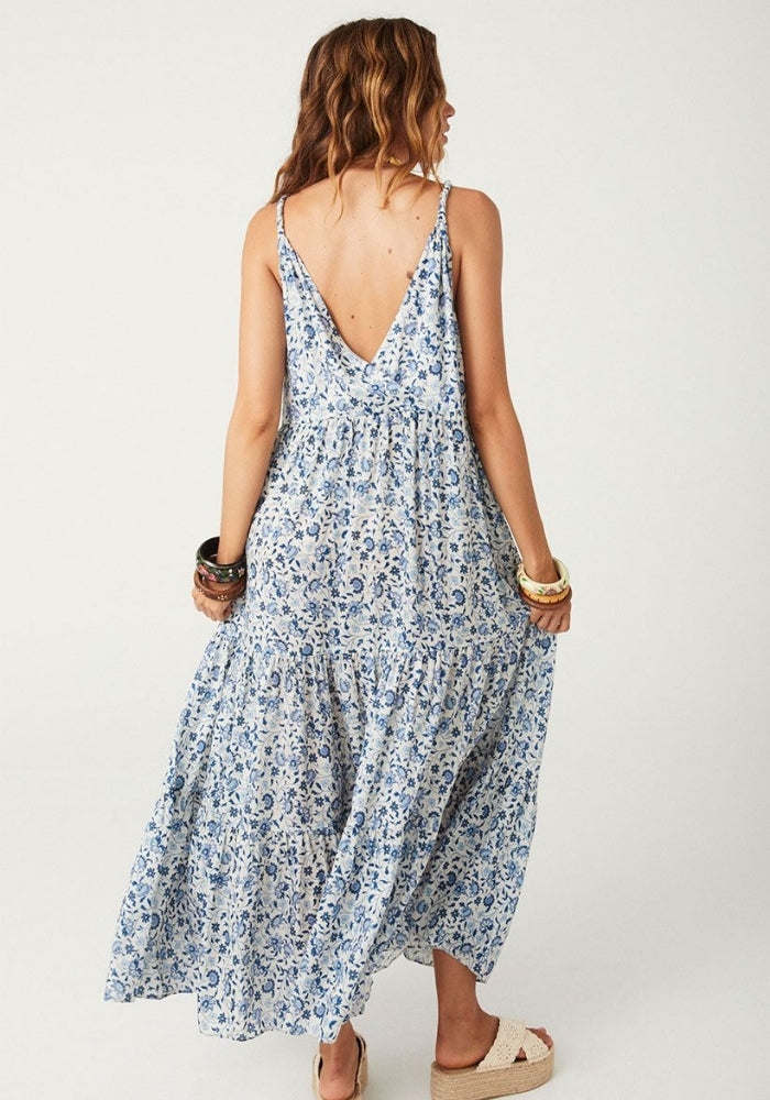 SPELL Sunshine Bandit Strappy Gown - Chambray