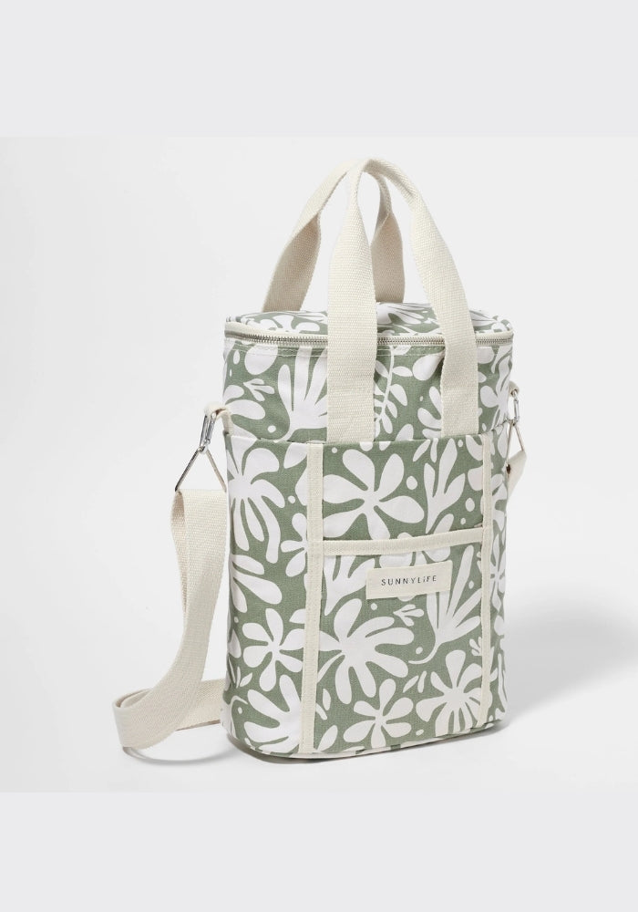 SUNNY LIFE Canvas Drinks Cooler Bag The Vacay Olive