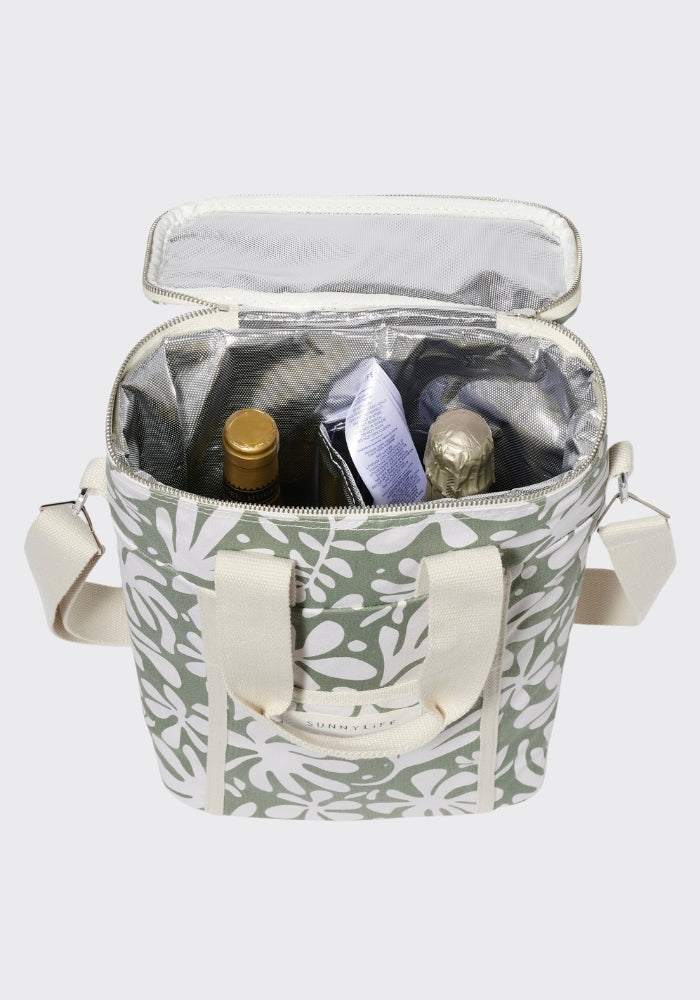 SUNNY LIFE Canvas Drinks Cooler Bag The Vacay Olive