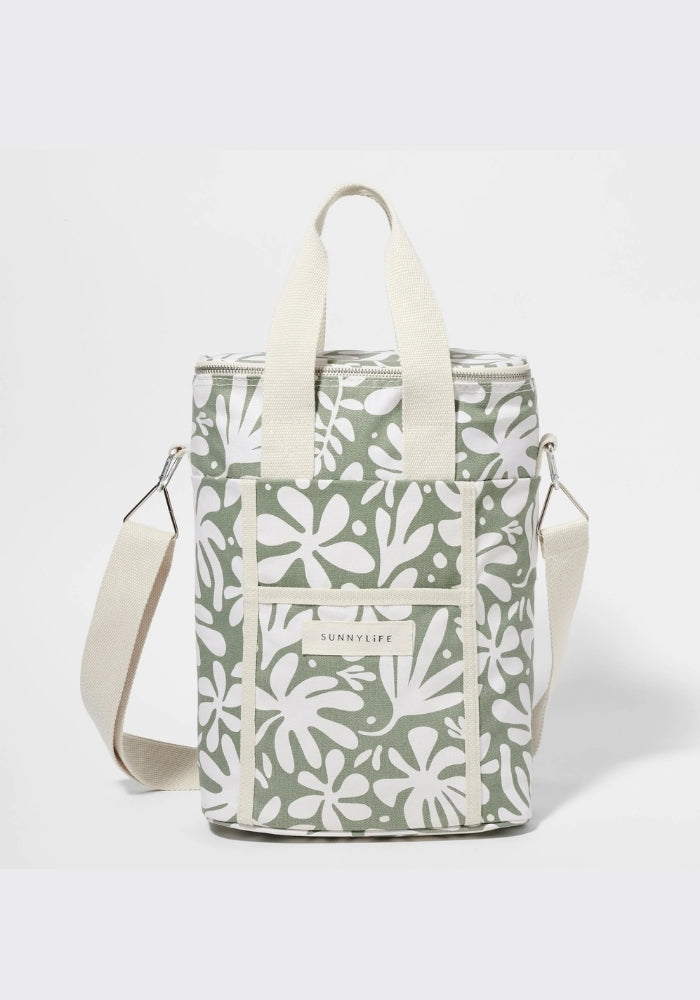 SUNNY LIFE Canvas Drinks Cooler Bag The Vacay Olive