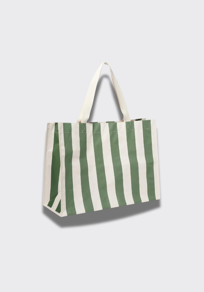 SUNNY LIFE Carryall Beach Bag  - The Vacay Olive Stripe