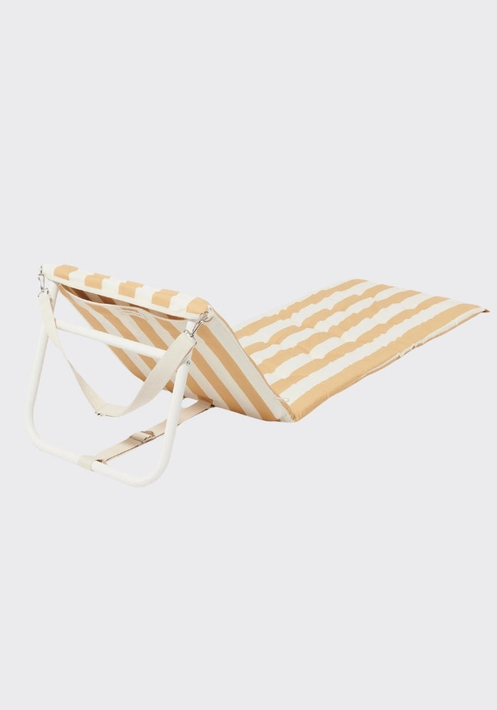 SUNNY LIFE Reclining Beach Chair Mango Bay Golden Mustard Stripe