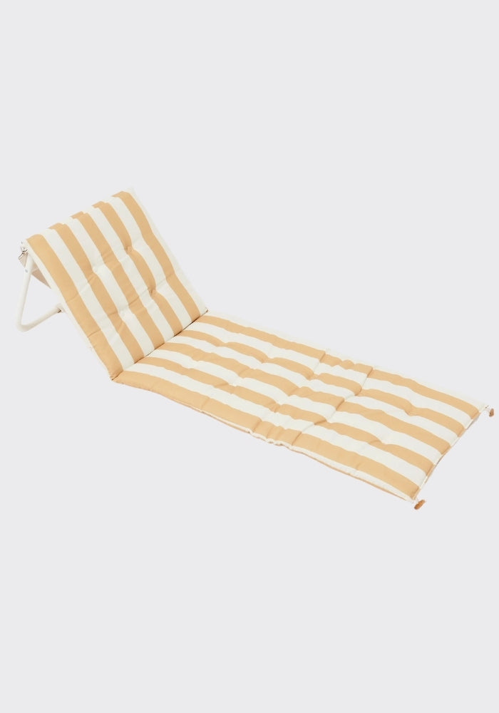 SUNNY LIFE Reclining Beach Chair Mango Bay Golden Mustard Stripe