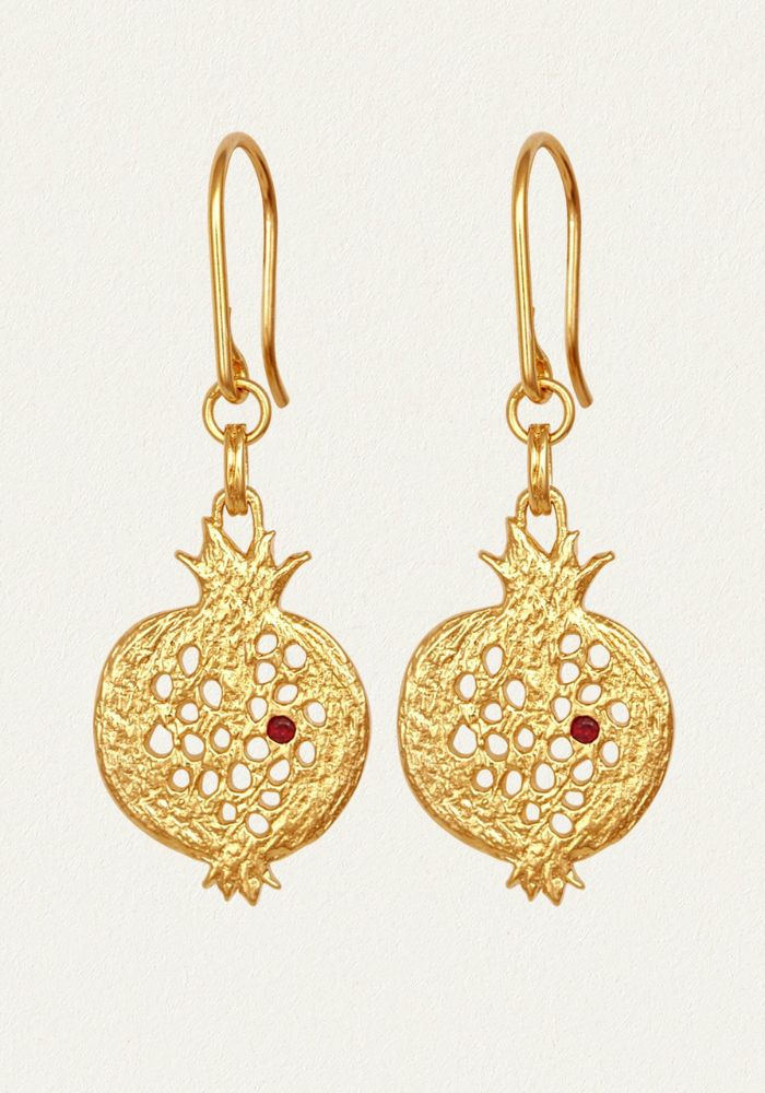 Pomegranate Earrings - Gold