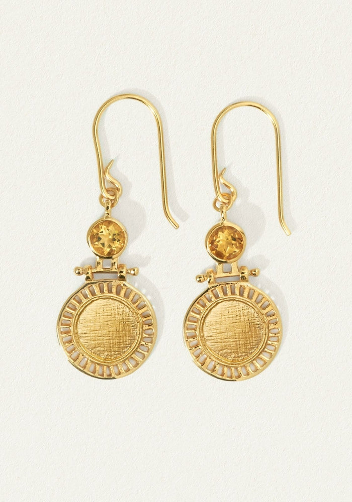 TEMPLE OF THE SUN Solar Earrings Gold