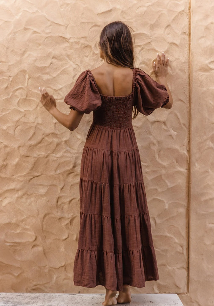 Flora Maxi Dress - Chocolate