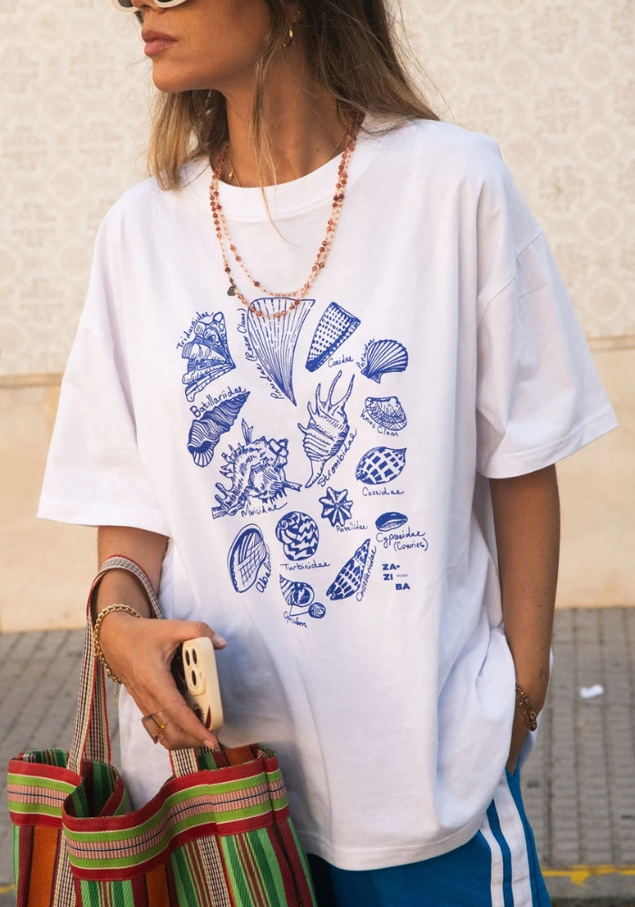 ZAZIBA Seashells Tee - White