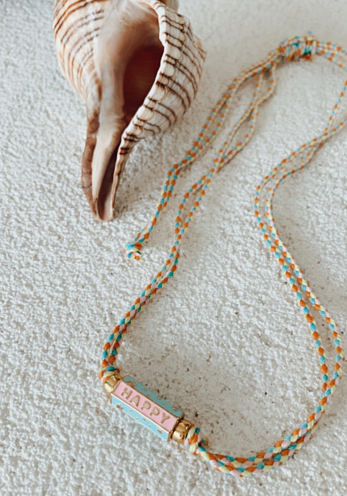 Amour Braided Rope Necklace - Lemon