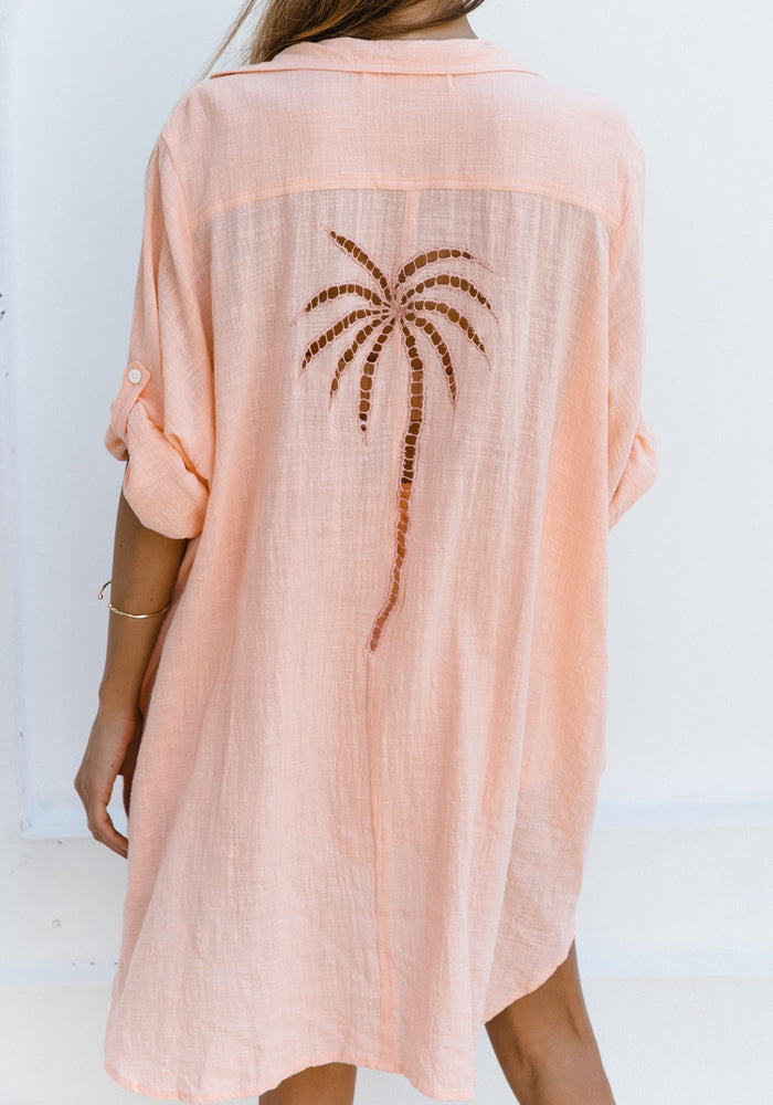 3 Palms Shirt Dress - Grapefruit