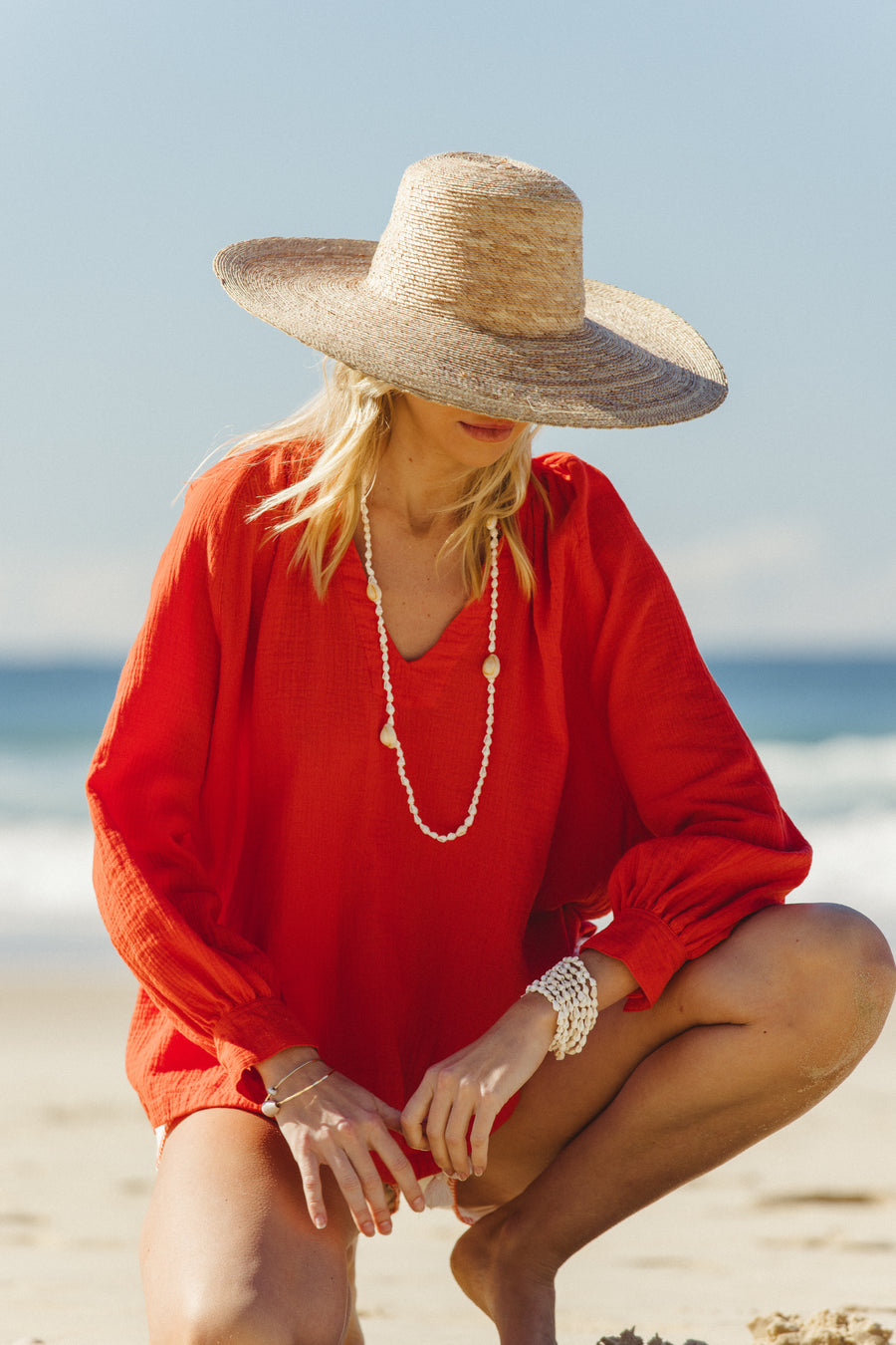 CABO SUMMER STATE OF MIND Palm Blouse - Hibiscus

