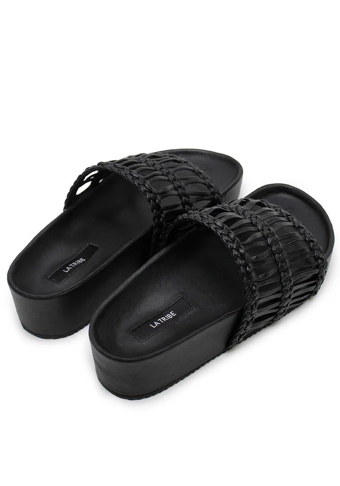 LA TRIBE FOOTWEAR Lou Platform Slide - Black
