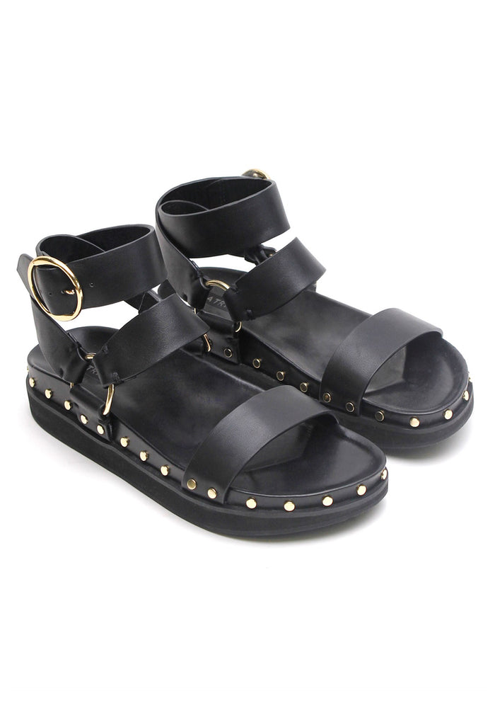 LA TRIBE Studded Sandal - Black