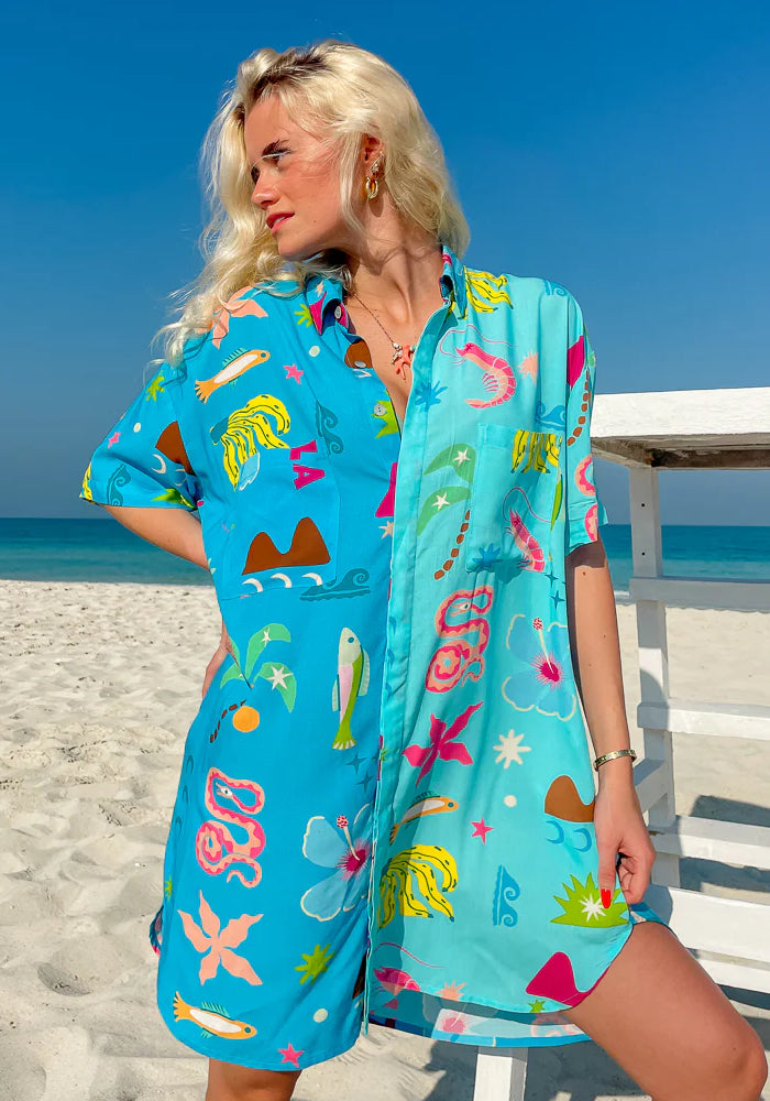 Hibiscus Dreams Shirt Dress