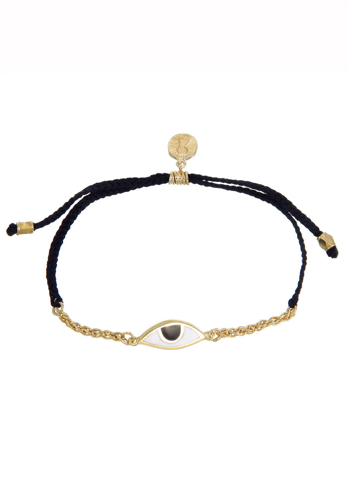 Tiger Frame Eye Chain Cord Bracelet- Black